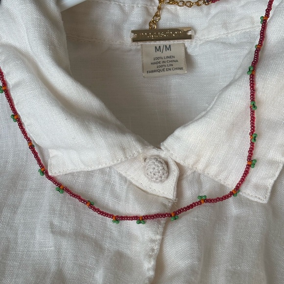 Elegant Beaded Necklace - Red and Green - Picture 7 of 8